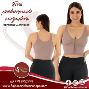 Pre-formed shoulder-strap bra