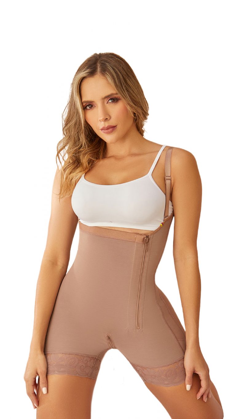 FAJA PIERNA CORTA SEMI STRAPLESS ZIPPER COSTADO